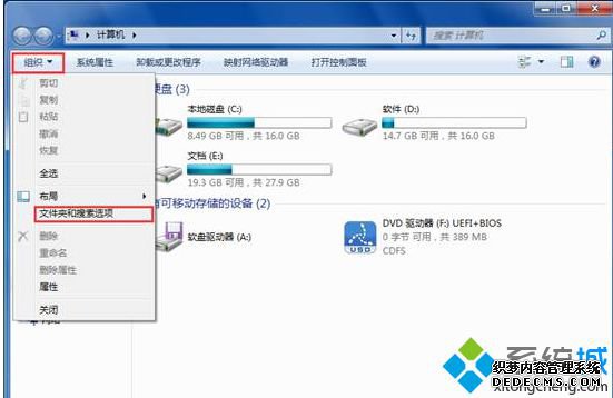 文件夹和搜索选项