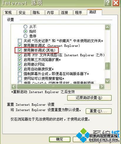 Internet选项
