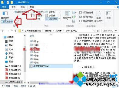 Win10文件资源管理器窗口中设置直接预览文档内容的方法 Win10文件资源管理器窗口中设置直接预览文档内容的方法