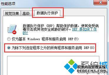 为除下列选定程序之外的所有程序和服务启用 为除下列选定程序之外的所有程序和服务启用
