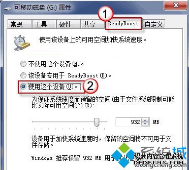 ReadyBoost 标签设置